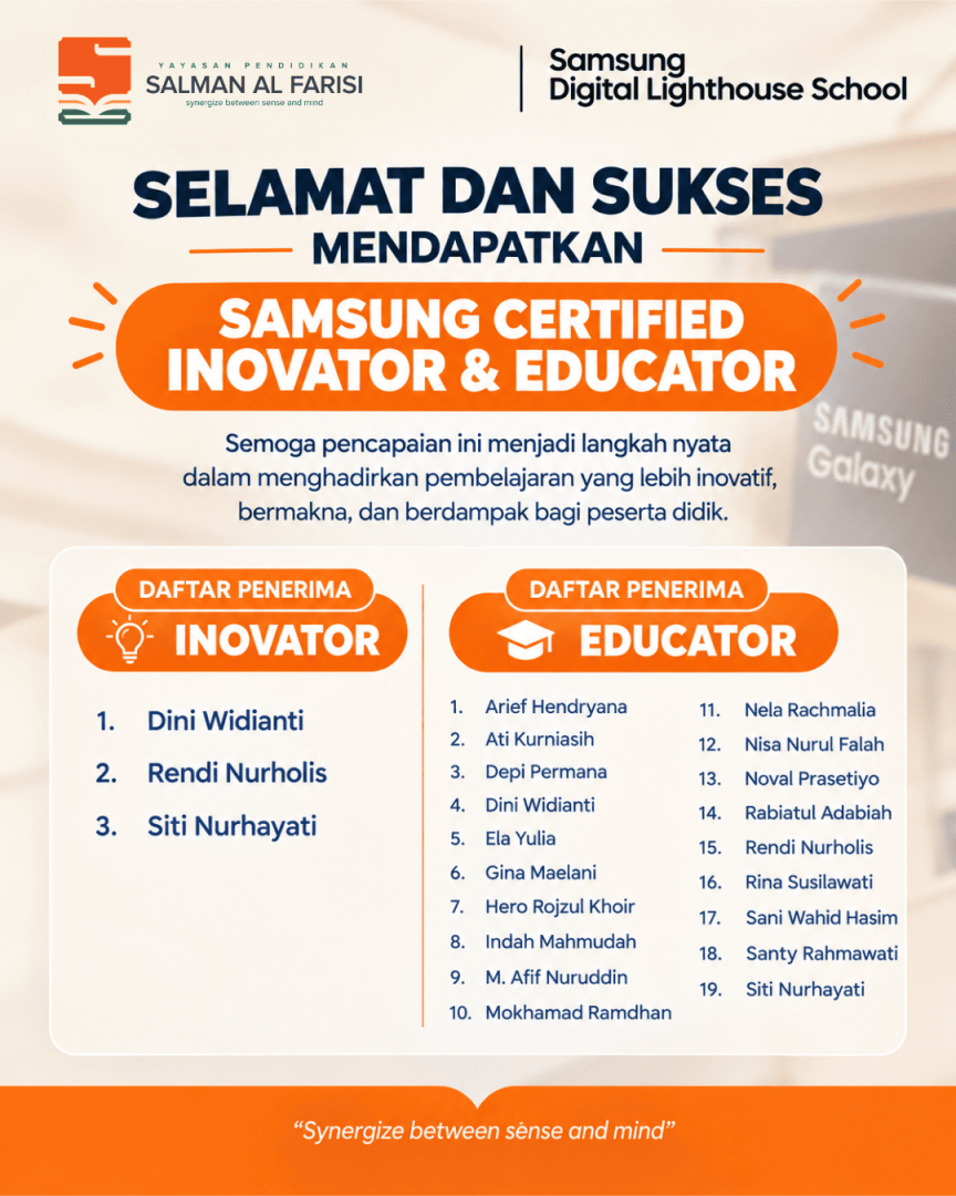 Guru Salman Al Farisi Sukses Meraih Samsung Certified Inovator & Educator